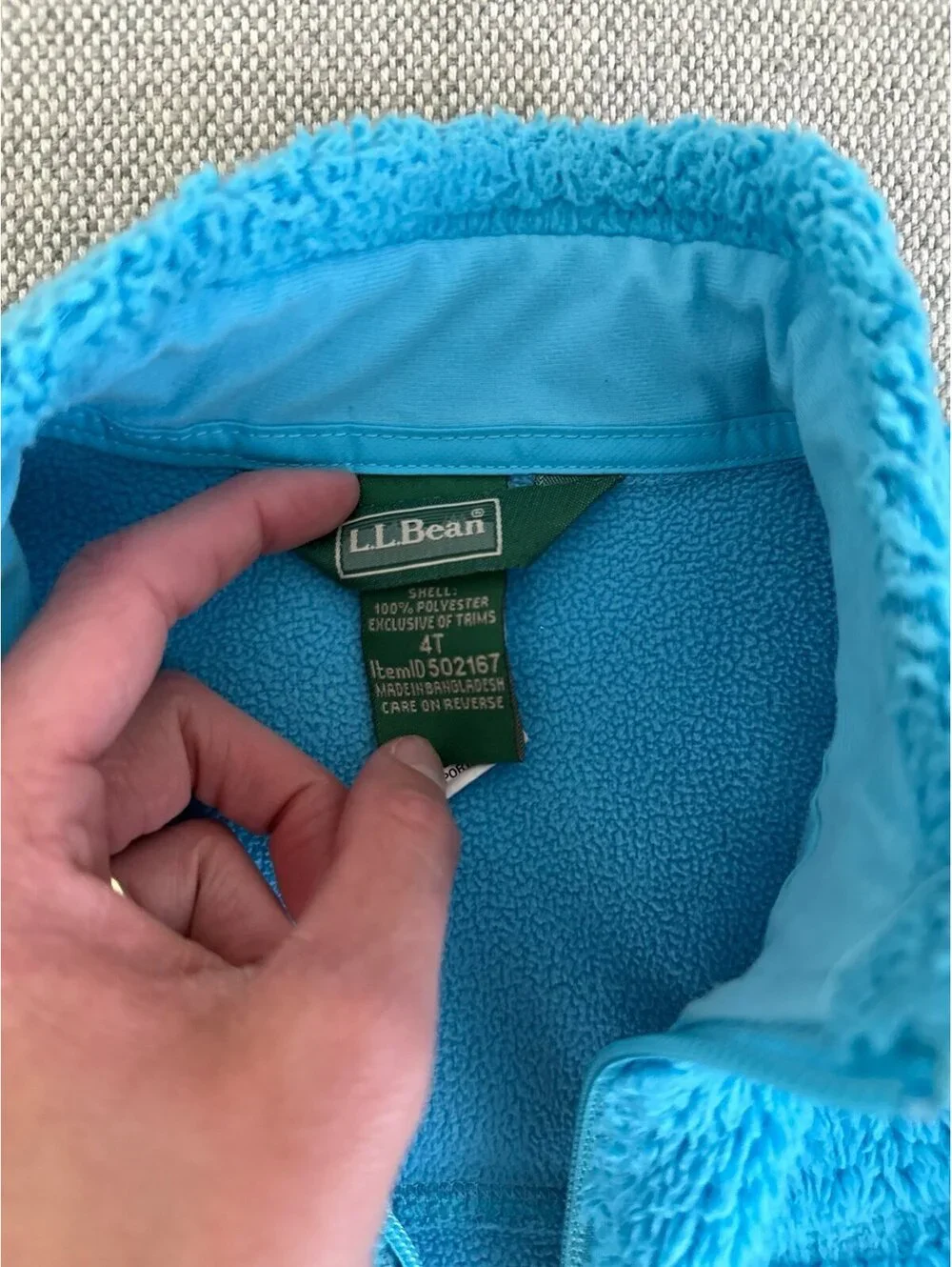 LL Bean blue fleece size 4T